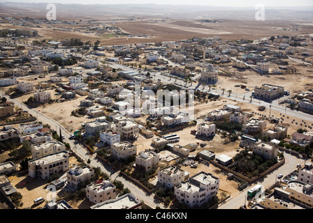 Aerial photograph of the Bedouin city of Rahat in the Northern Negev Desert Stock Photo