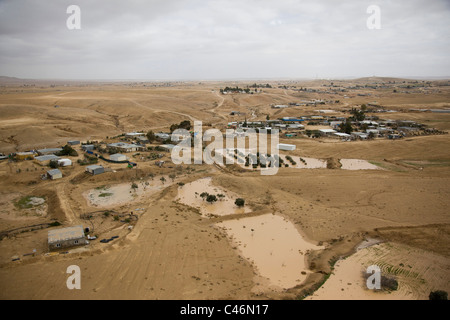 Aerial photograph of a Bedouin village in the Negev Desert Stock Photo
