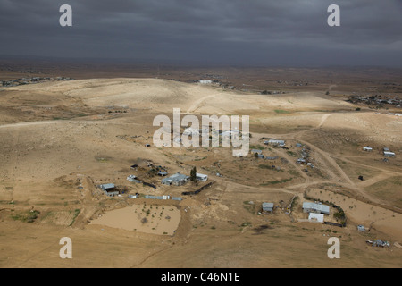 Aerial photograph of a Bedouin village in the Negev Desert Stock Photo