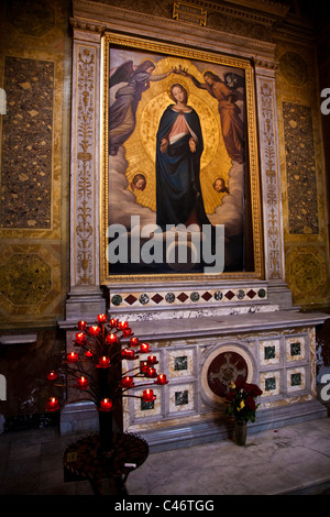 Artwork in the Chiesa della Trinita dei Monti at the Spanish steps in Rome, Italy Stock Photo
