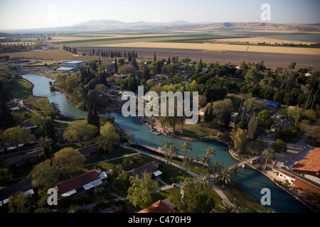 Aerial photograph of Kibutz Nir David in the Lower Galilee Stock Photo
