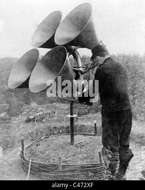 A French listening sentry, 1915 Stock Photo