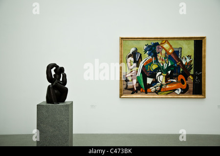 Examples of modern art on display in a gallery, Munich, Germany Stock Photo