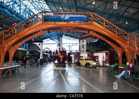 The Duchess of Hamilton preserved streamlined steam locomotive at the National Railway Museum in York Stock Photo