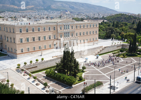 Parliament and Monument of the Unknown Soldier, Athens Greece Stock Photo