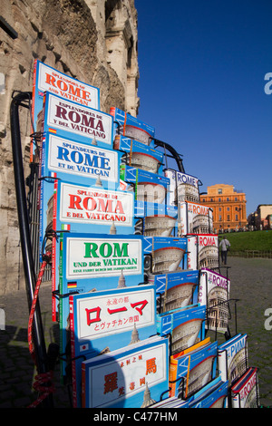 Stand with tourist guides outside Roman Colosseum Rome Italy Stock Photo