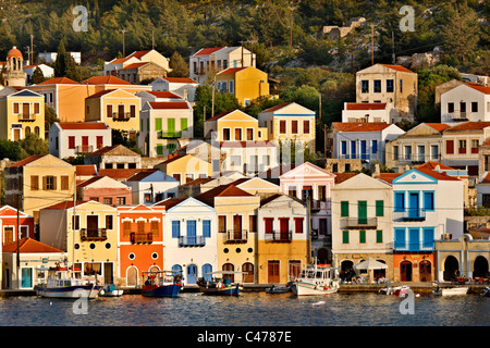 Partial view of the picturesque village of Kastellorizo (or 'Meghisti') island, Dodecanese, Greece