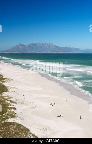 Aerial view along the coastline of the Blaauwberg nature Reserve on the west coast just north of Cape Town in South Africa. Stock Photo