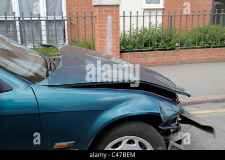 Crash Damaged Car Stock Photo