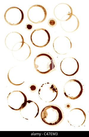 collection of various coffee stains Stock Photo