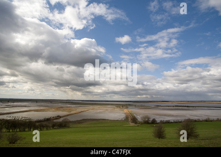 Rivers Humber and Trent meet viewed from Burton upon Stather Cliffs Stock Photo