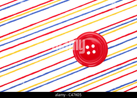 Colorful buttons and string isolated on white background Stock Photo ...