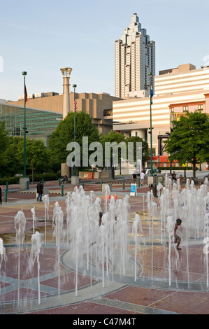 The Fountain of Rings at Centennial Olympic Park in downtown Atlanta, Georgia Stock Photo