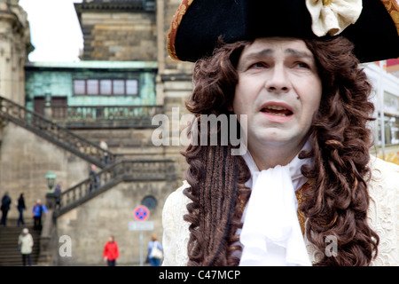 Photograph of a German actor in the historic streets of Dresden Stock Photo