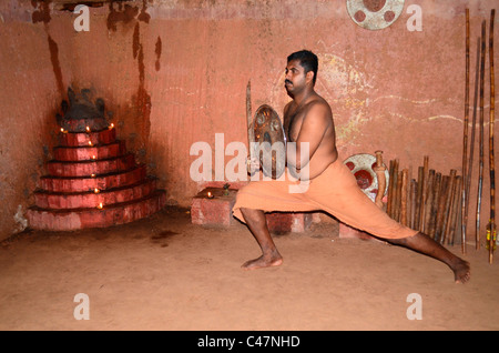 A Kalaripayattu performer Stock Photo