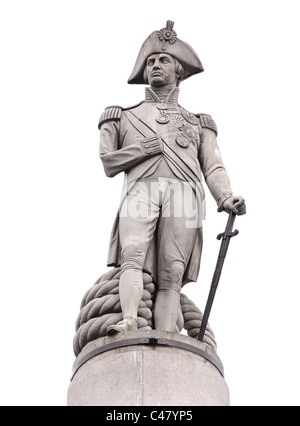 Statue of Nelson on top of Nelson's Column in Trafalgar Square, London, England UK Very Hi Res Stock Photo