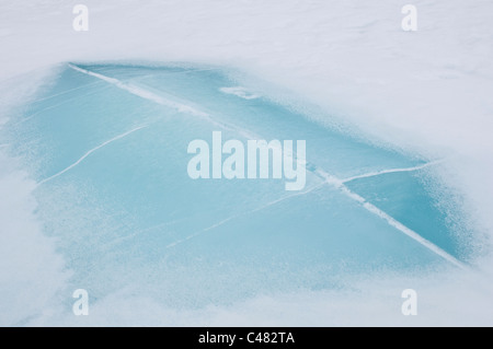 Eisstruktur im Tal Vistasvagge, Vistasdalen, Kebnekaisegebiet, Norrbotten, Lappland, Schweden Stock Photo