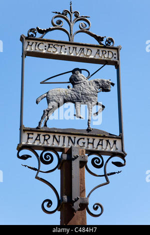 Village sign for Farningham Kent Stock Photo - Alamy