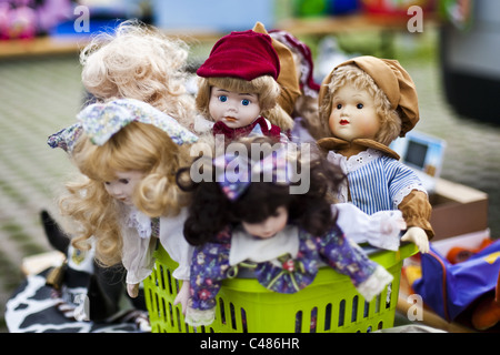 flea market dolls Stock Photo