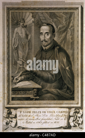 Felix Lope de Vega y Carpio (1562-1635). Spanish playwright and poet. Spanish Golden Century Baroque literature. Stock Photo
