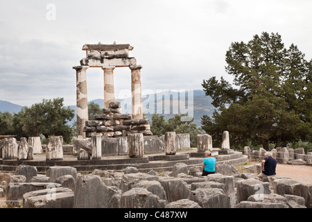 Tholos is a fourth century BC rotunda, Delphi Greece Stock Photo