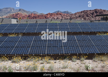 Large solar array on US federal parkland. Stock Photo