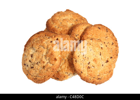 Oatmeal cookies isolated over white Stock Photo