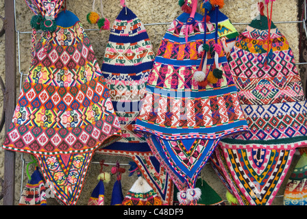 Handicraft stall, hats. Stock Photo