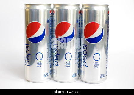 'Skinny' Diet Pepsi cans.  Stock Photo