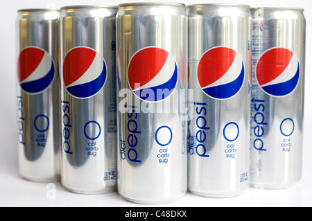 'Skinny' Diet Pepsi cans.  Stock Photo