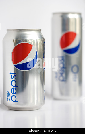 'Skinny' Diet Pepsi cans.  Stock Photo