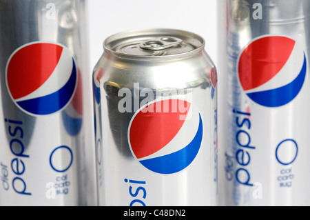 'Skinny' Diet Pepsi cans.  Stock Photo