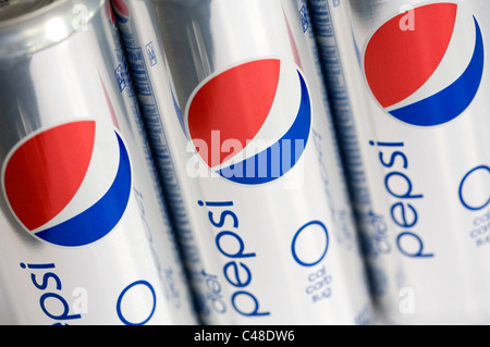 'Skinny' Diet Pepsi cans.  Stock Photo