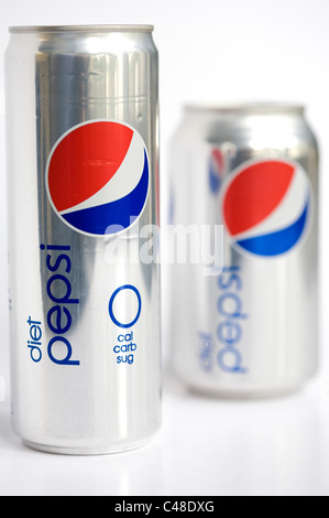 'Skinny' Diet Pepsi cans.  Stock Photo