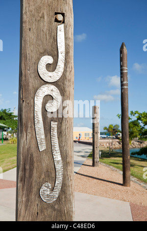 Indigenous totem poles on the Victoria Parade foreshore. Thursday ...