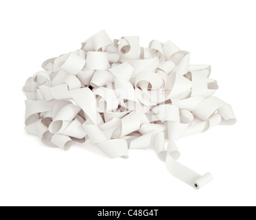 close up of accounting roll of tape paper Stock Photo