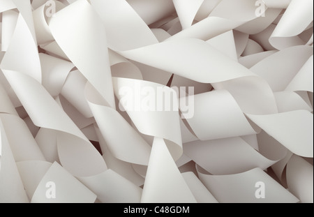 close up of accounting roll of tape paper Stock Photo