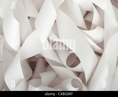 close up of accounting roll of tape paper Stock Photo