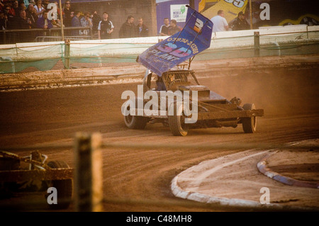 f1 stock car racing on a shale track Stock Photo