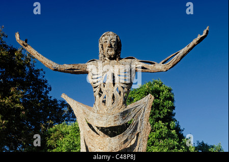 Metal sculpture representing Jesus Christ in Malawi Africa Stock Photo