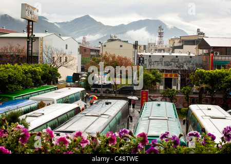 A view from Puli Restaurant, Taiwan, October 21, 2010. Stock Photo