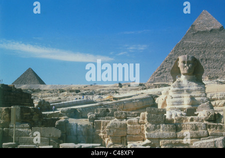 Photograph of the Pyramids of Giza in Egypt Stock Photo