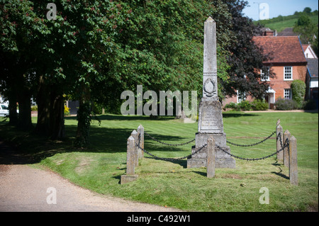 War Memorail, Hartest Village Green, Cambridgeshire Stock Photo