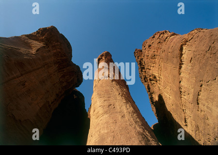 Photograph of Solomon's pillars in the Timna valley in the Arava Stock Photo