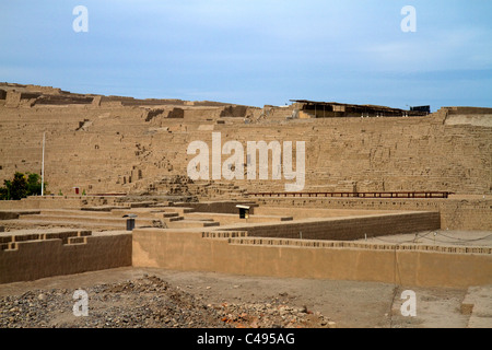 Huaca Pucllana pre-Inca ruins in the Miraflores district of Lima, Peru. Stock Photo