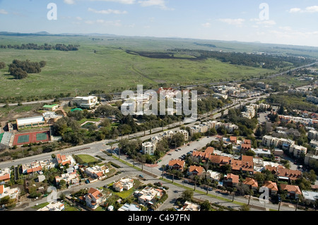 Aerial photograph of Katzrin in the central Golan Heights Stock Photo