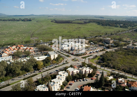 Aerial photograph of Katzrin in the central Golan Heights Stock Photo