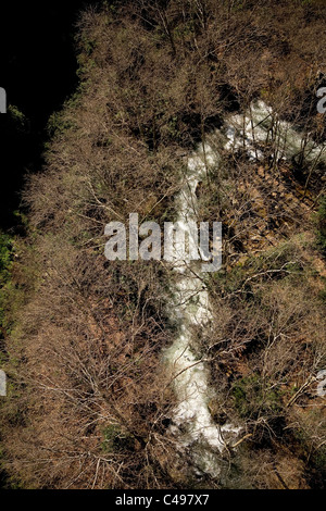 Aerial photograph of the Banias river in the Northern Golan Heights Stock Photo