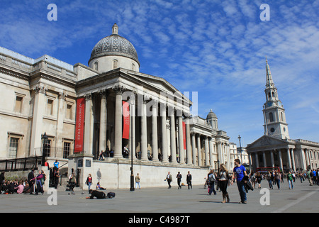 National Gallery, Trafalgar Square, London Stock Photo