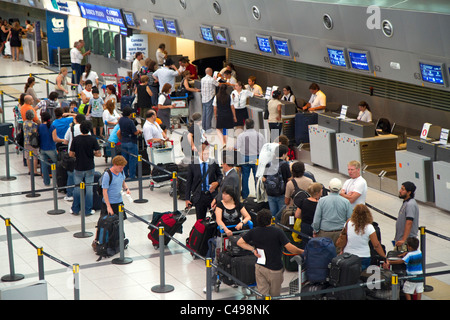 Departure hall of the Ministro Pistarini International Airport in Buenos Aires, Argentina. Stock Photo